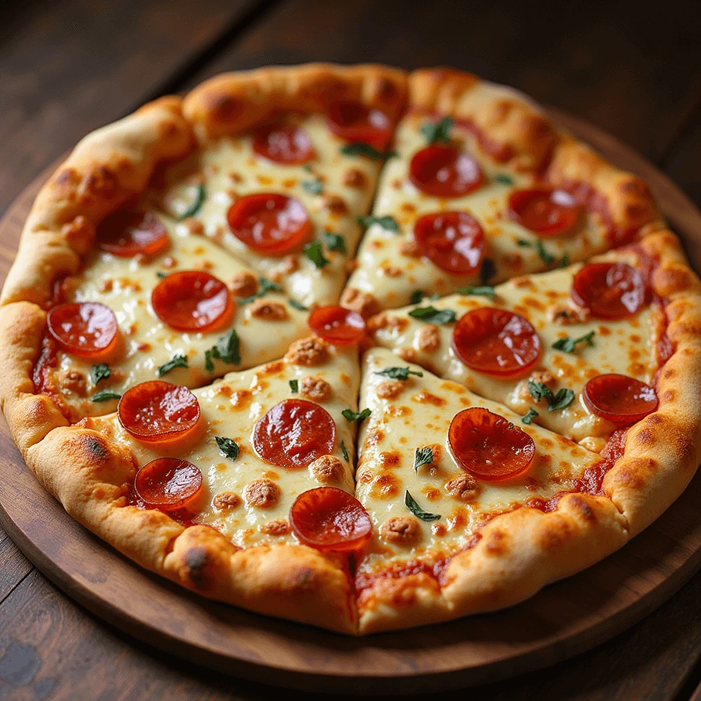 Rolling pizza dough on a floured surface