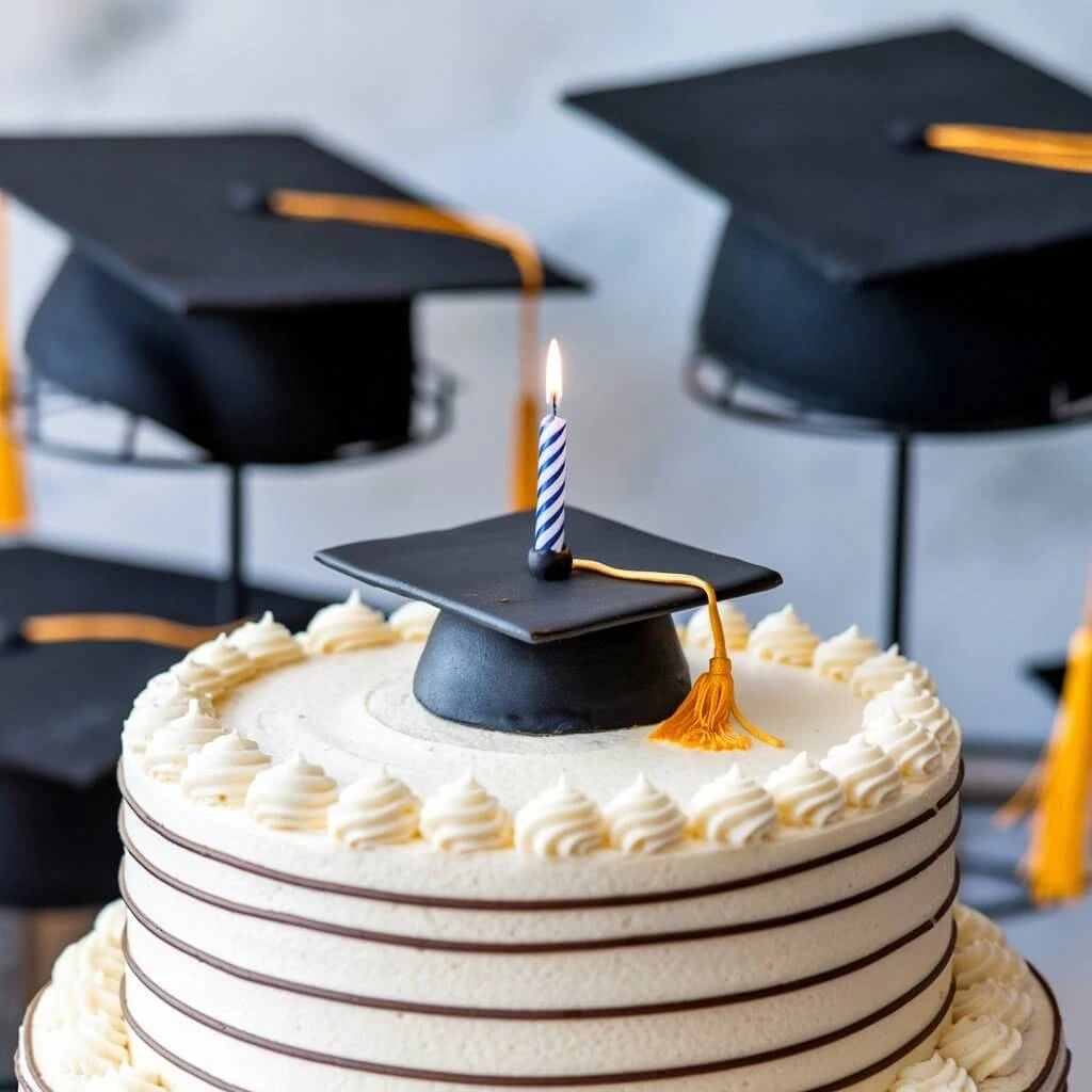 Personalized Graduation Cake with School Colors and Custom Design