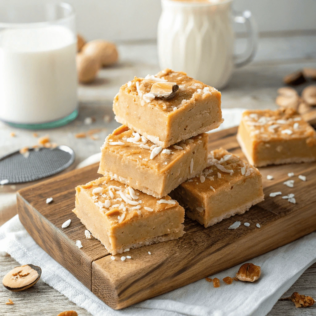 Step-by-step process of making 3-ingredient peanut butter fudge.