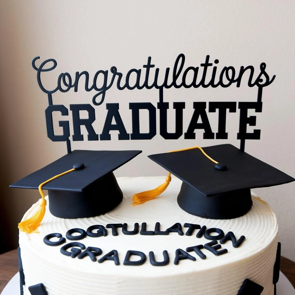 Budget-friendly graduation cake with creative and simple design