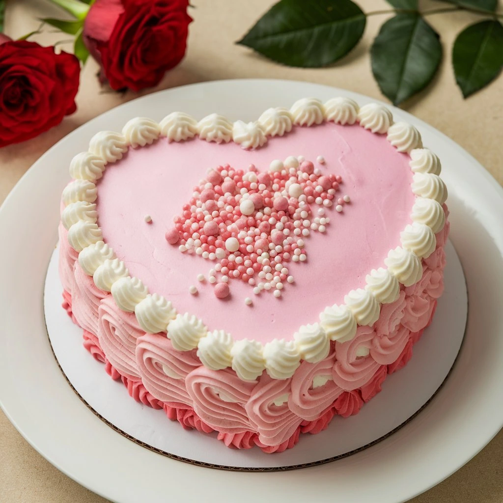 A selection of beautifully decorated heart-shaped cakes, perfect for impressing guests at any celebration