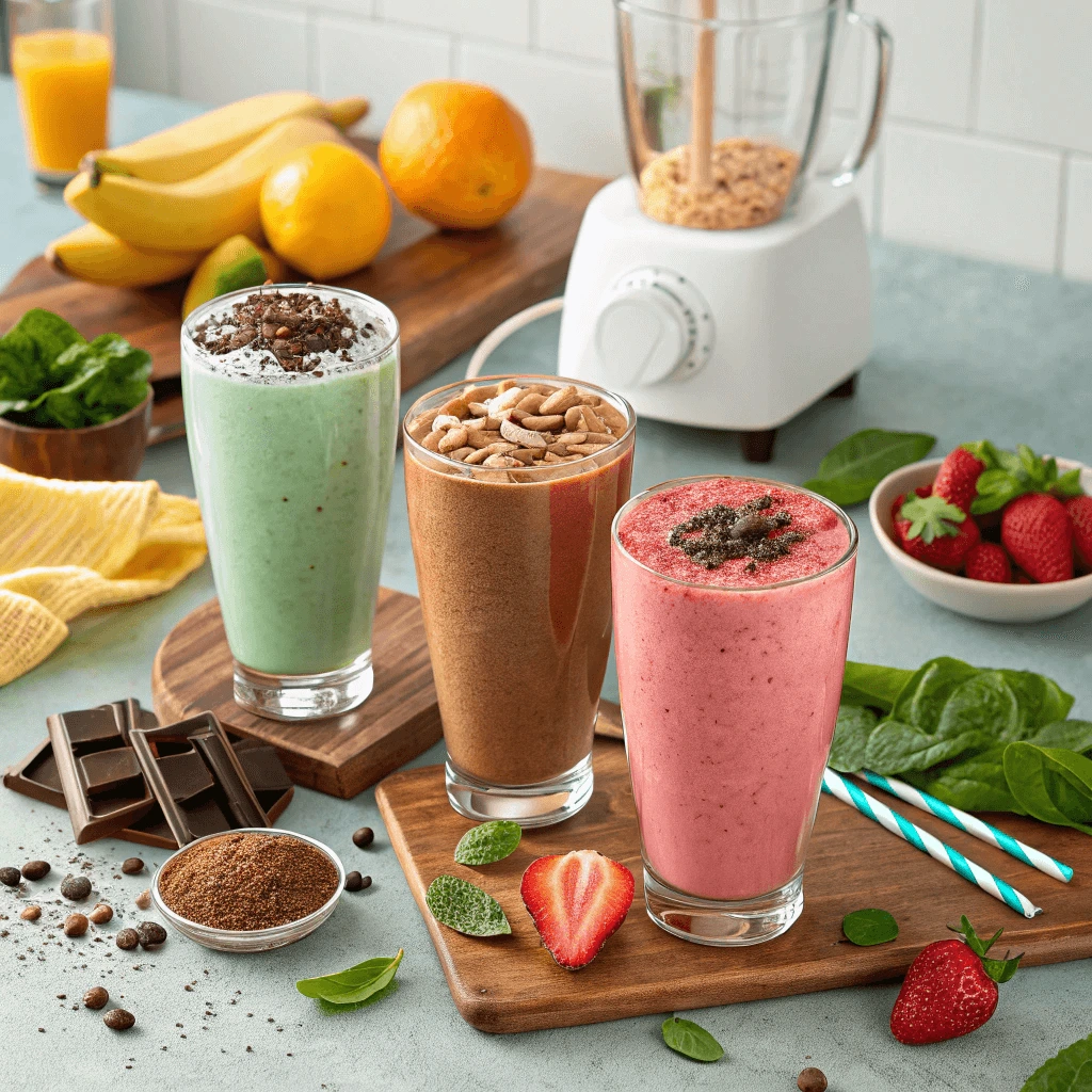 Creative smoothies and drinks made with sugar-free chocolate for a delicious, healthy treat