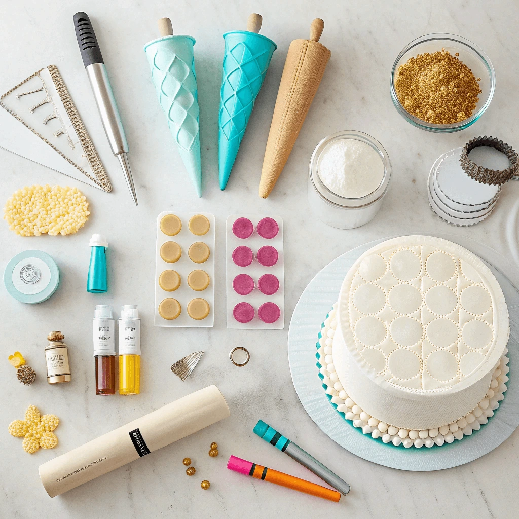 Essential tools for decorating DIY graduation cakes