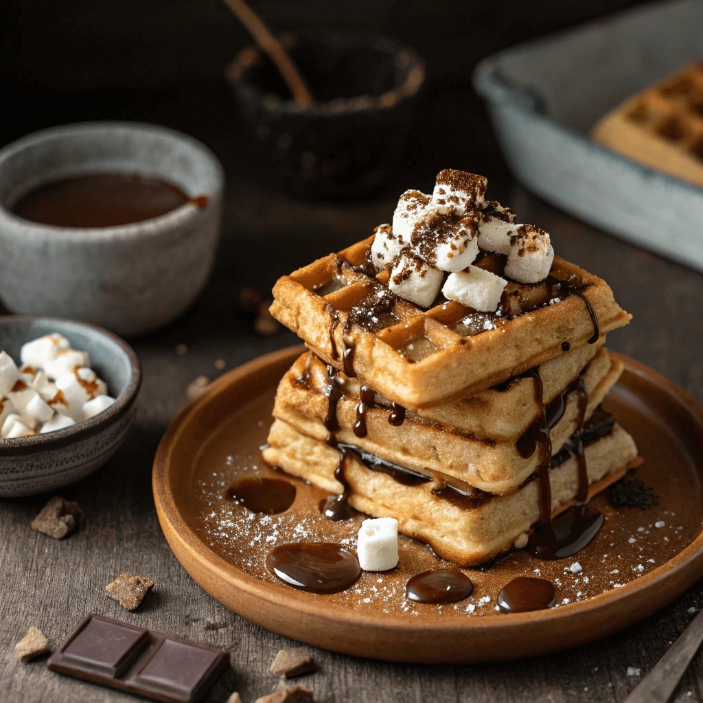 Carmel Salt Pancakes topped with whipped cream and caramel drizzle