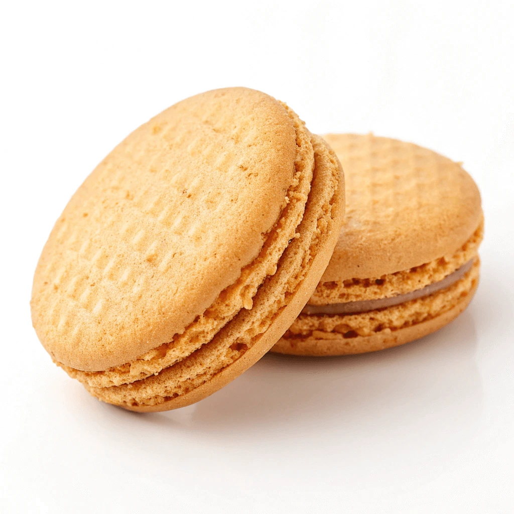 Wafer cookie stacked in layers with creamy filling