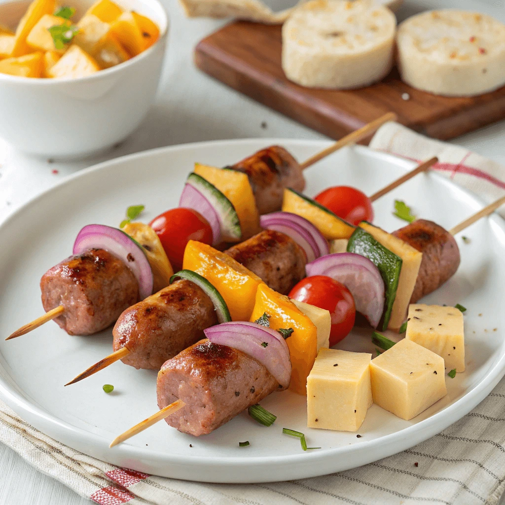 Homemade summer sausage on a platter with crackers and cheese.