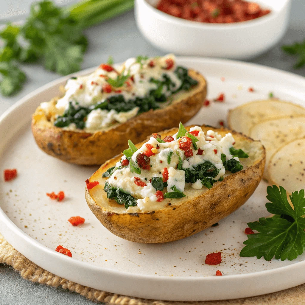 Golden crispy potato skins fresh from the air fryer