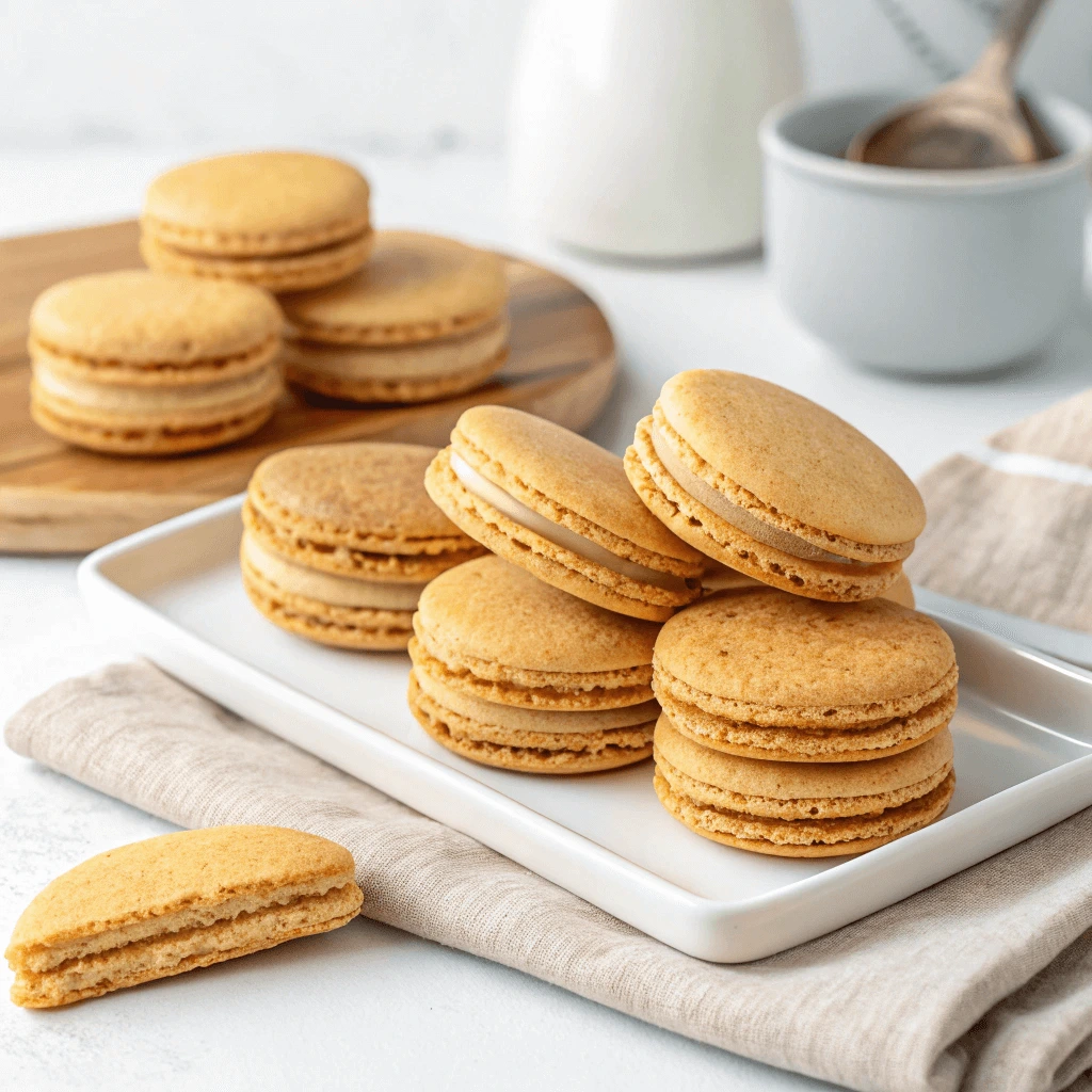 Close-up of a crunchy wafer cookies with layers