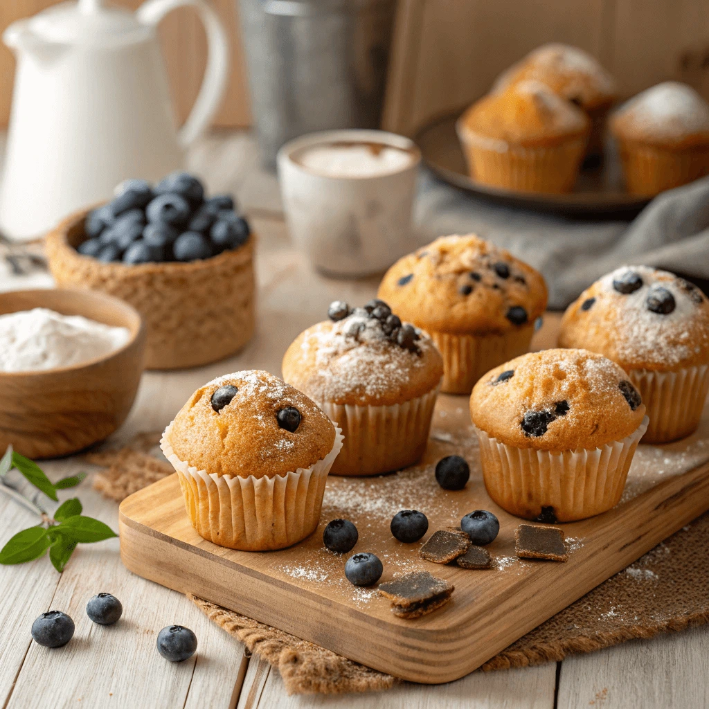 Soft and fluffy gluten-free muffins freshly baked from home