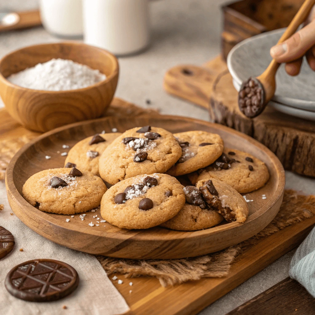 Gluten-free cookies cooling on a wire rack