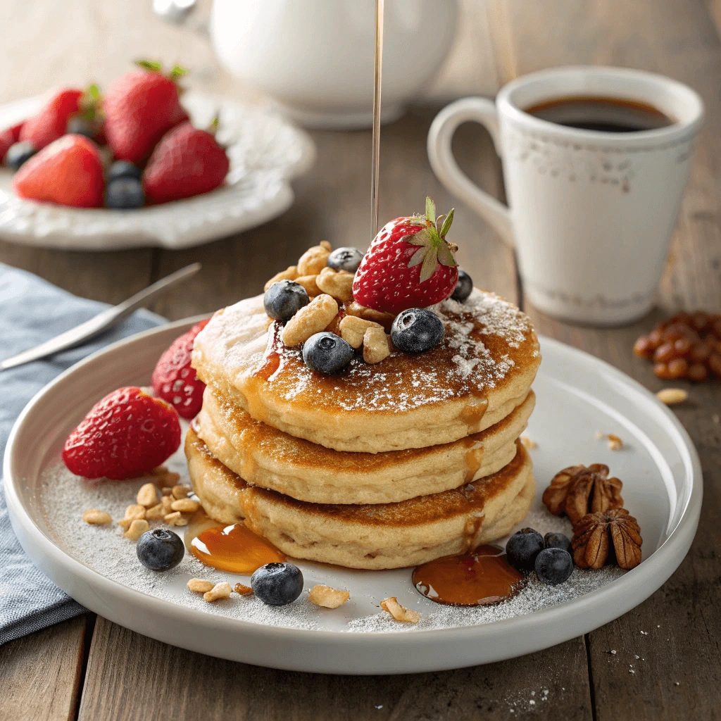 CMS pancake breakfast served with fresh fruit and nuts