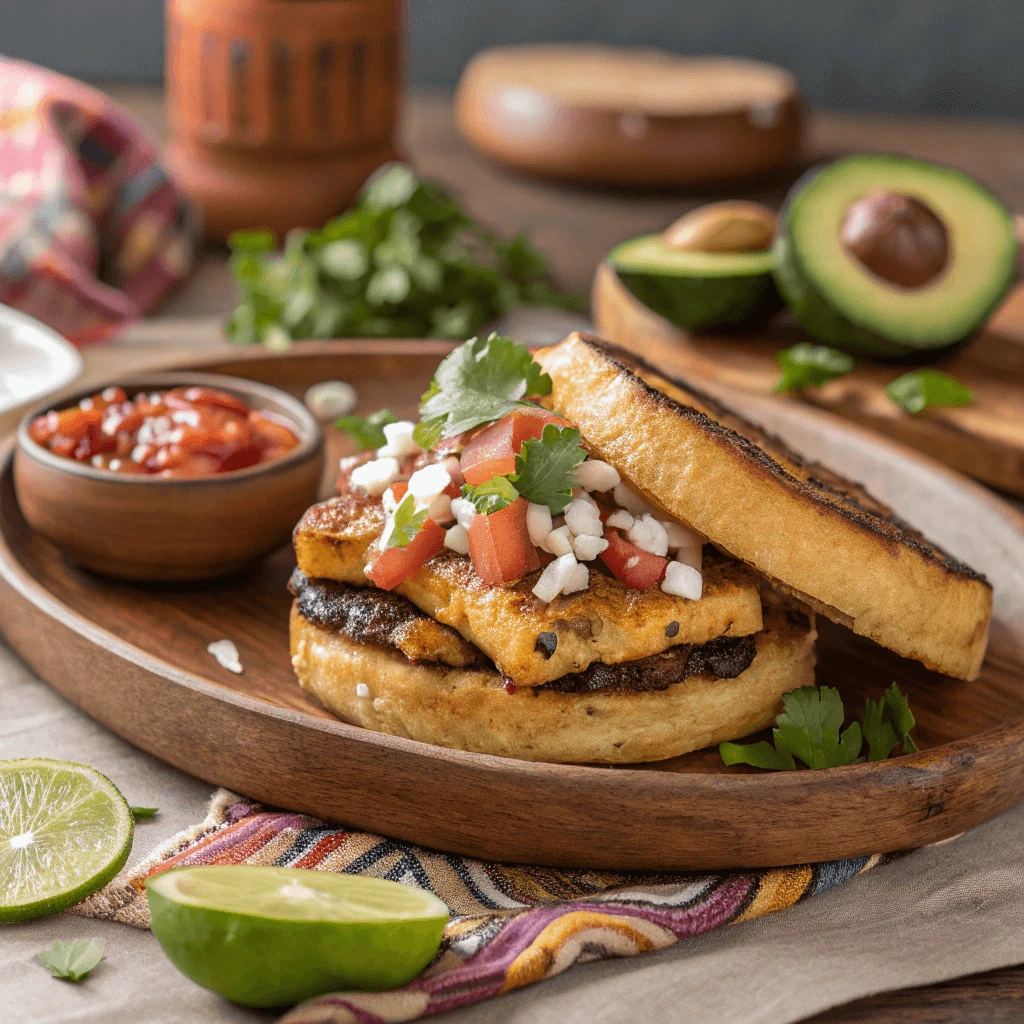 Oaxacan Plantain Sandwich served with fresh ingredients