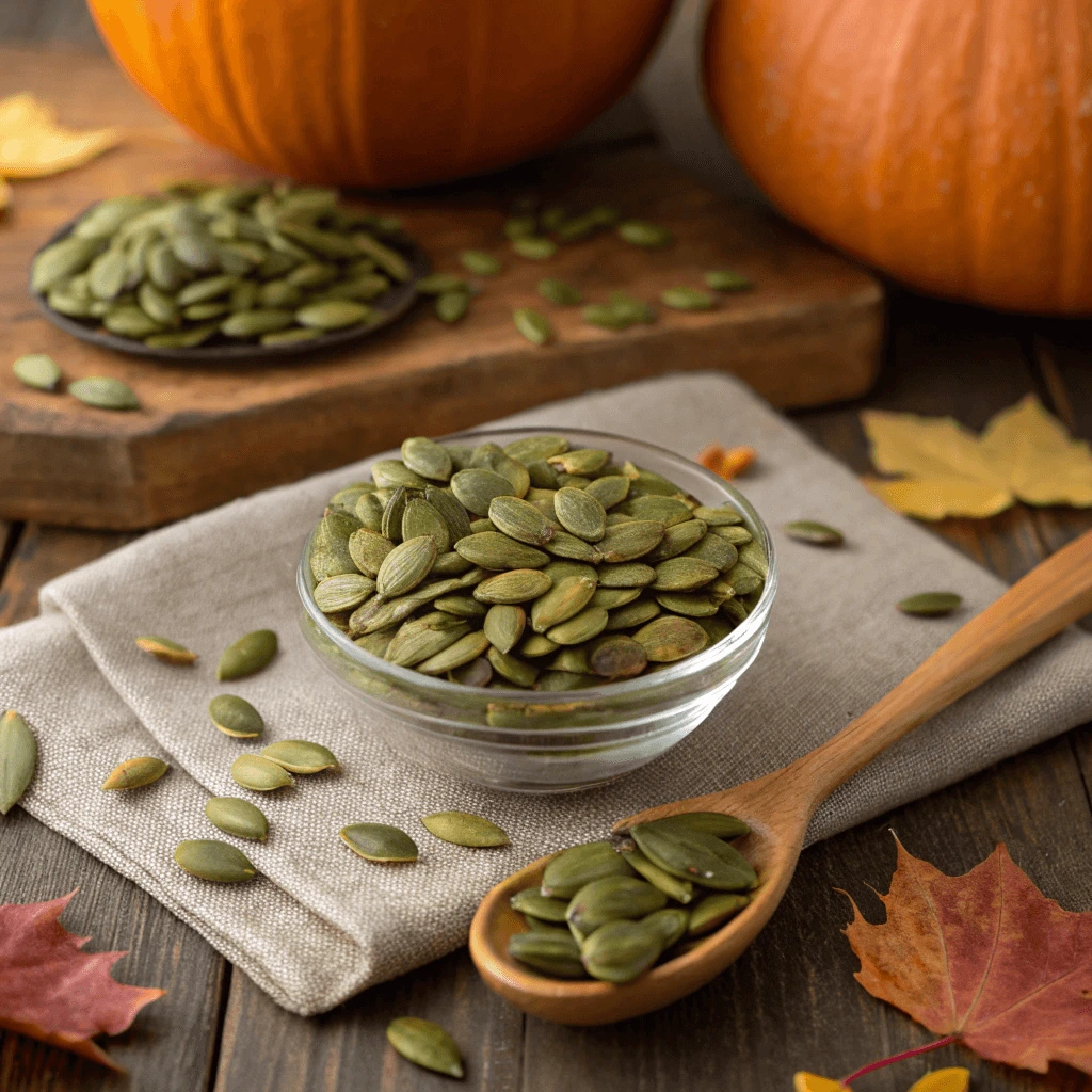 Raw pumpkin seeds packed with nutrients for optimal health