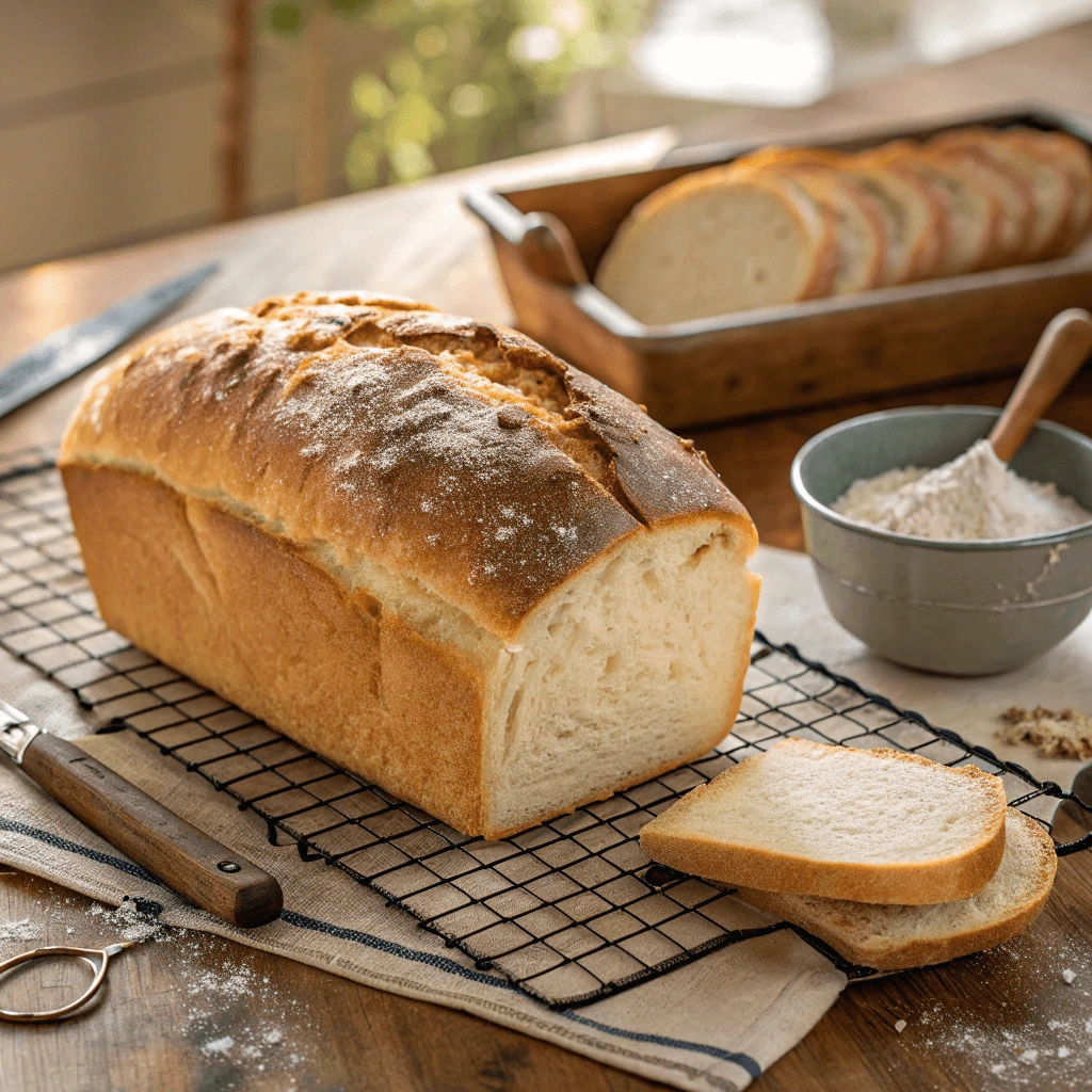 Golden, freshly baked bread made with a foolproof rising recipe.