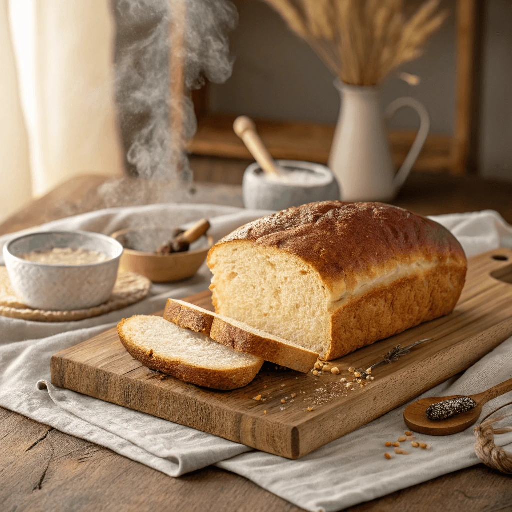 Homemade gluten-free bread with a golden crust