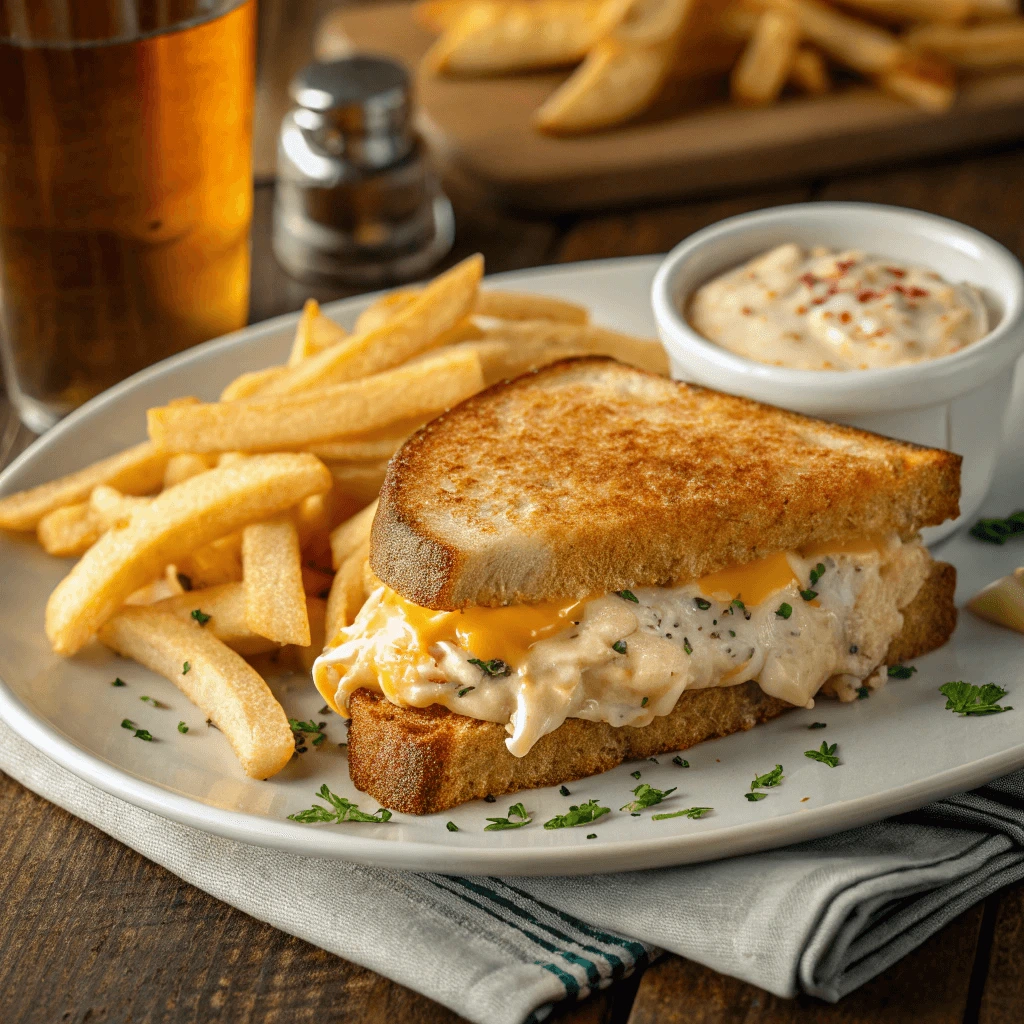 Maryland Crab Grilled Cheese Sandwich on a Plate