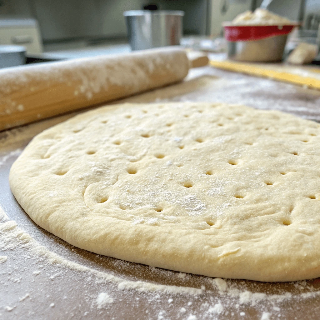 Homemade pizza dough rising in a bowl