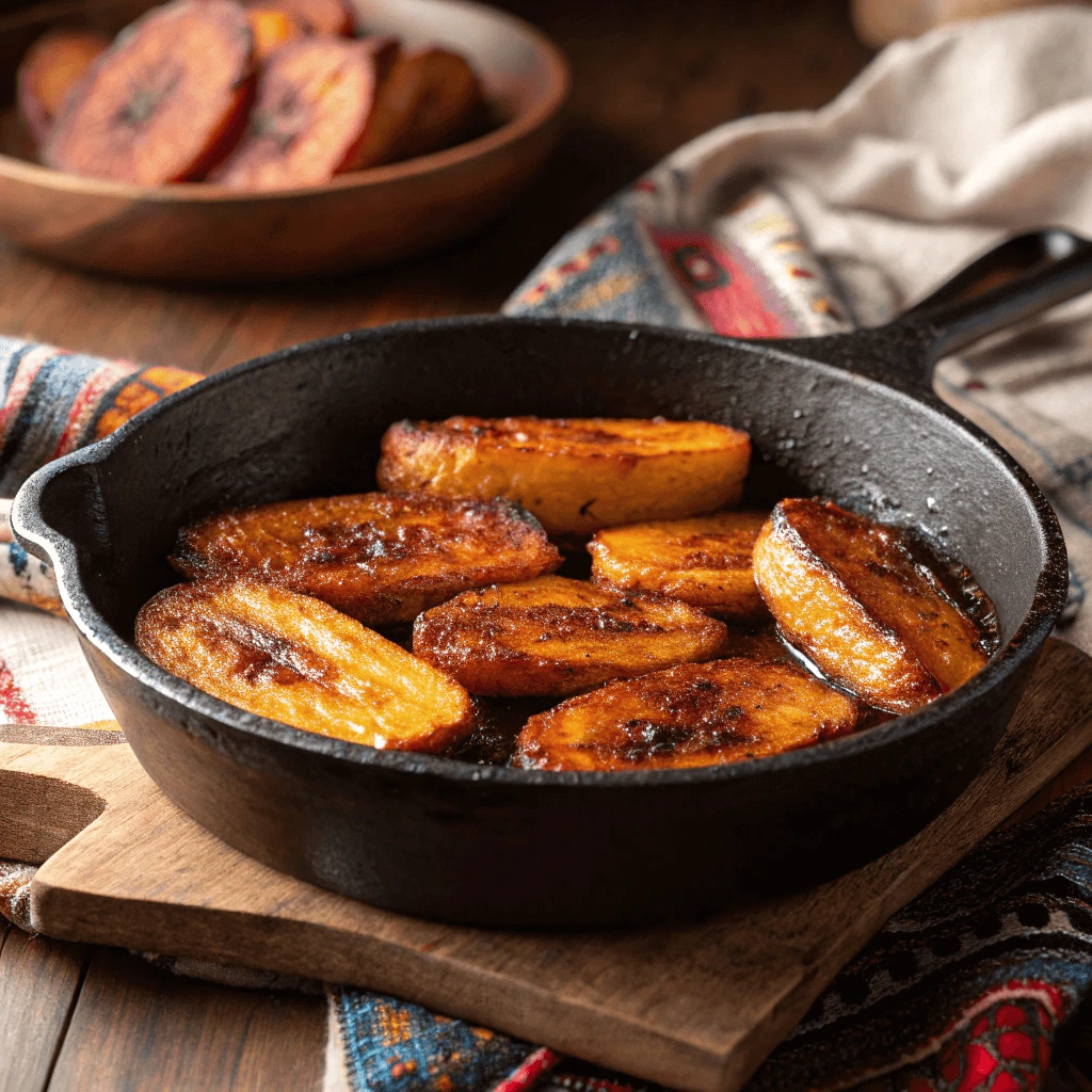 Plantains being fried to perfection for an authentic Oaxacan sandwich.