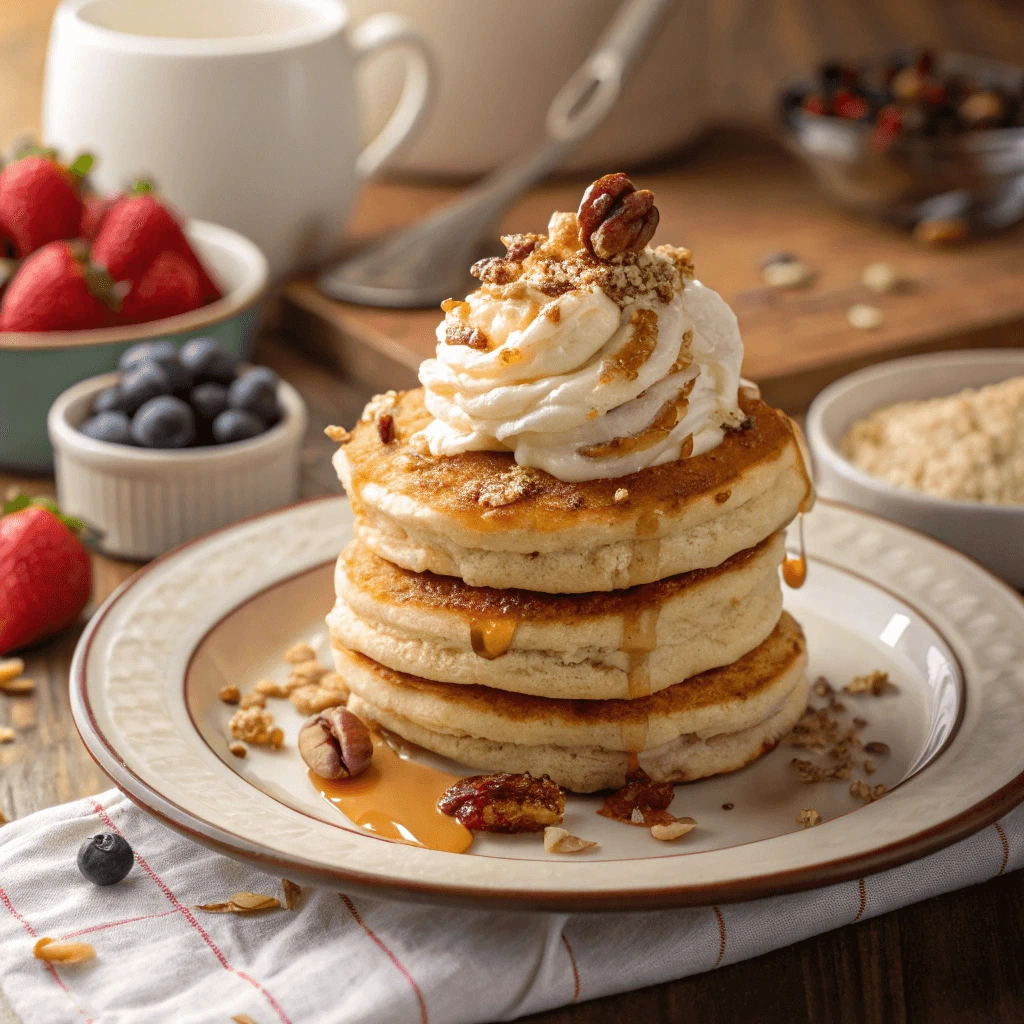  CMS Pancake Breakfast Recipe with whipped cream and nuts