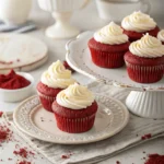 Red velvet gluten-free cupcakes with cream cheese frosting