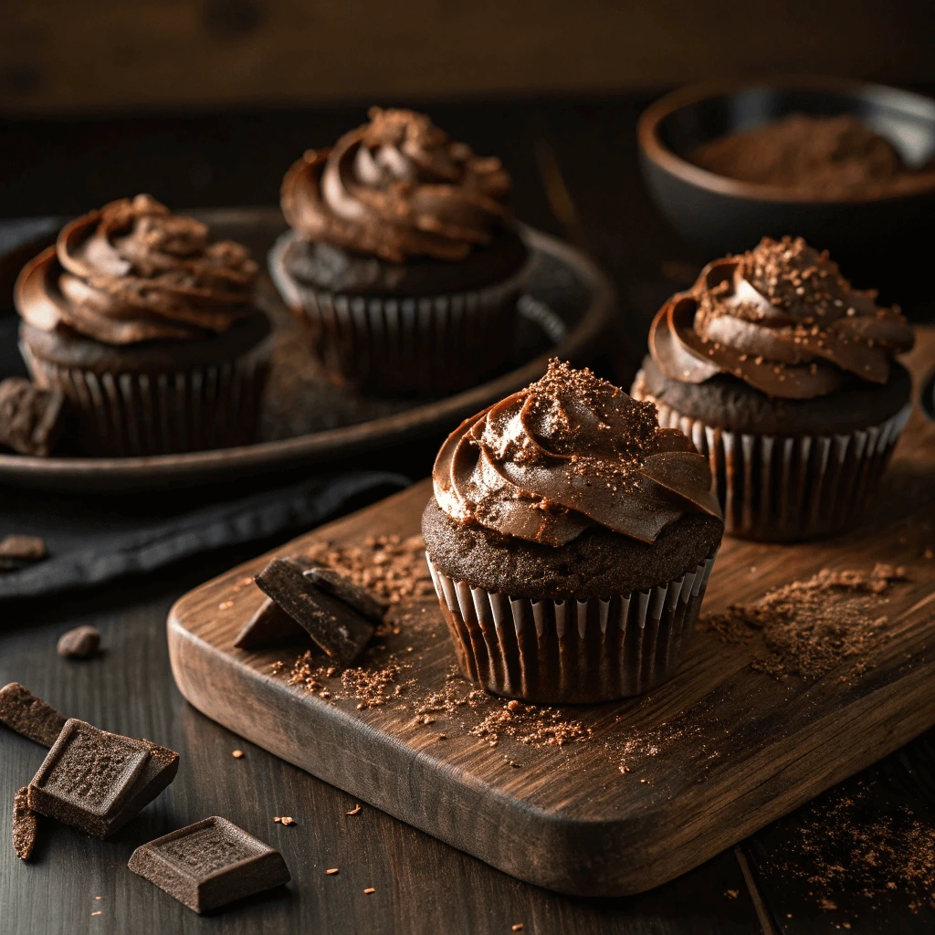 Chocolate gluten-free cupcakes with rich frosting