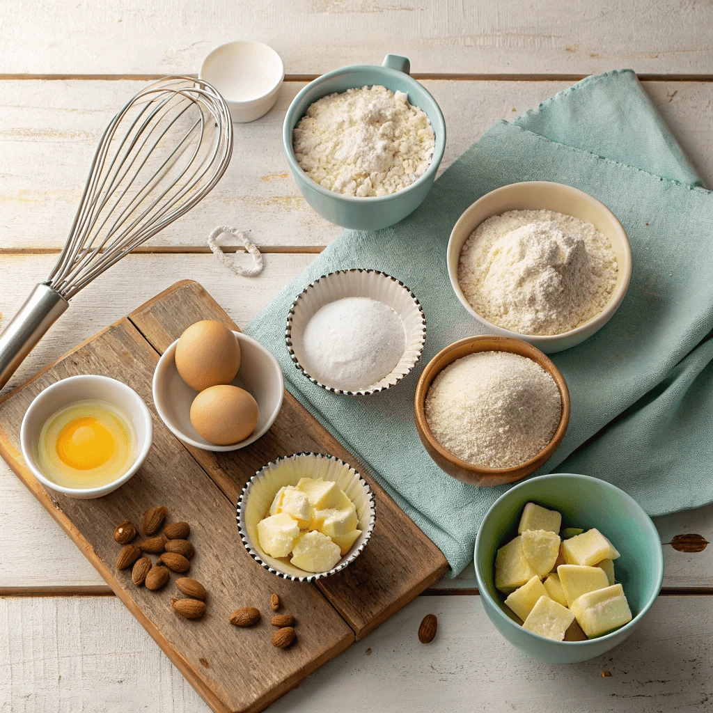 Baking tools and ingredients for making gluten-free cupcakes