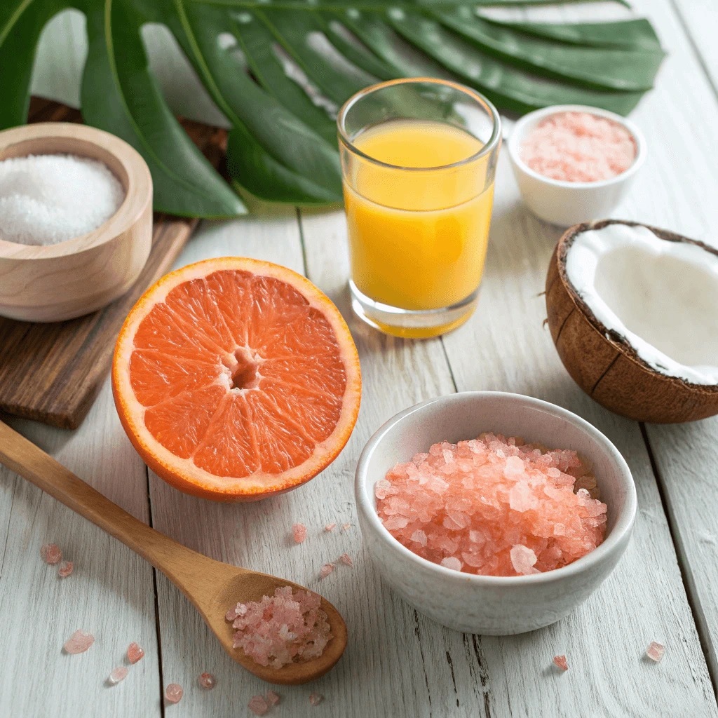 Adrenal cocktail ingredients laid out on a kitchen counter