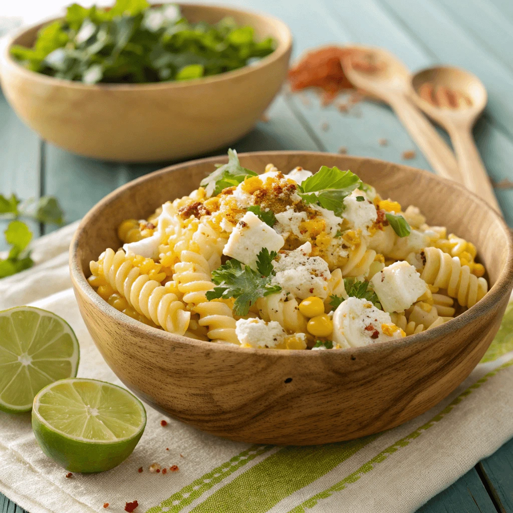 Summer-ready Elote Pasta Salad with fresh ingredients