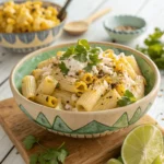 Creamy Elote Pasta Salad with Corn and Fresh Cilantro