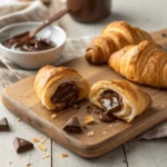 Mini croissants filled with chocolate