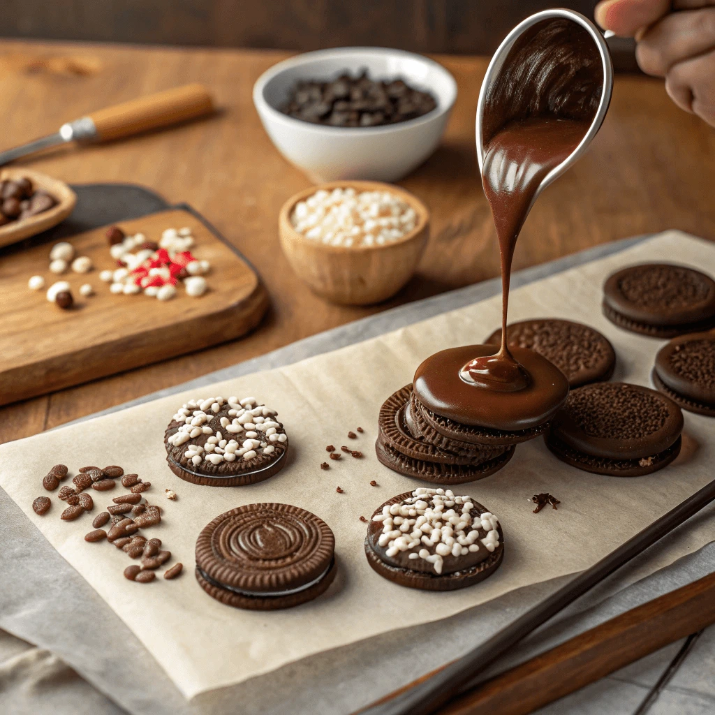Step-by-step guide to making DIY chocolate covered Oreos